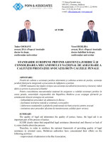 Standarde europene privind asistenţa juridică și consolidarea mecanismului naţional de asigurare a calităţii prestaţiei avocaţilor în cauzele penale